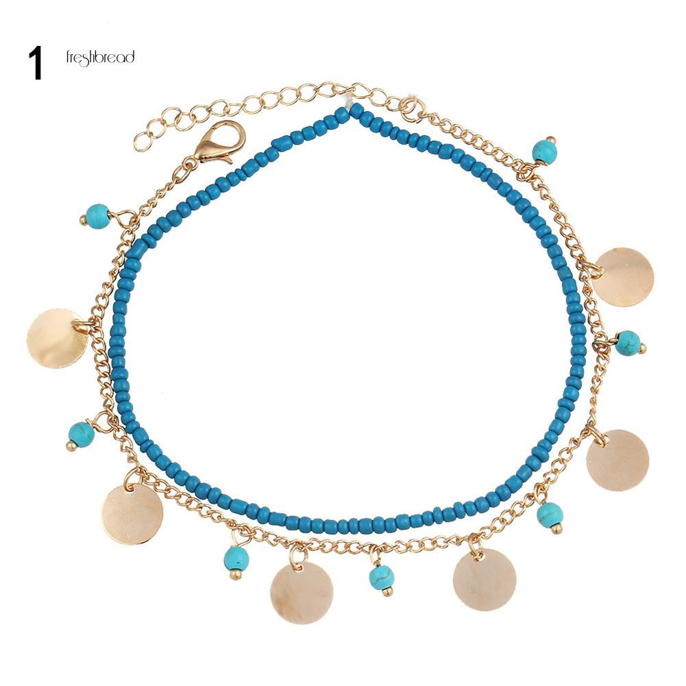 Lắc chân 2 lớp đính hạt kim sa độc đáo | BigBuy360 - bigbuy360.vn