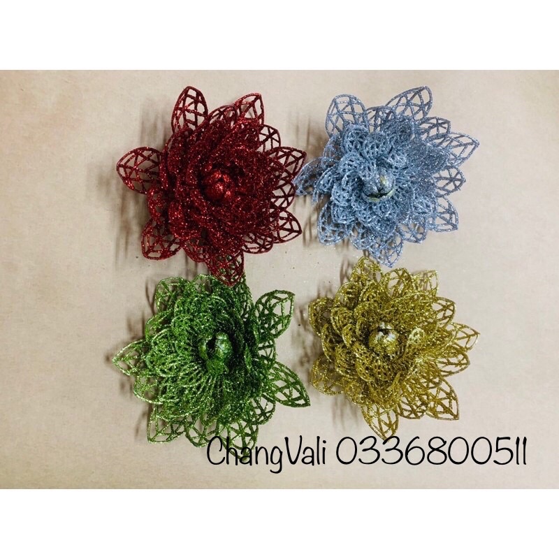 Hoa sen kim tuyết 5 lớp trang trí,làm oản tài lộc