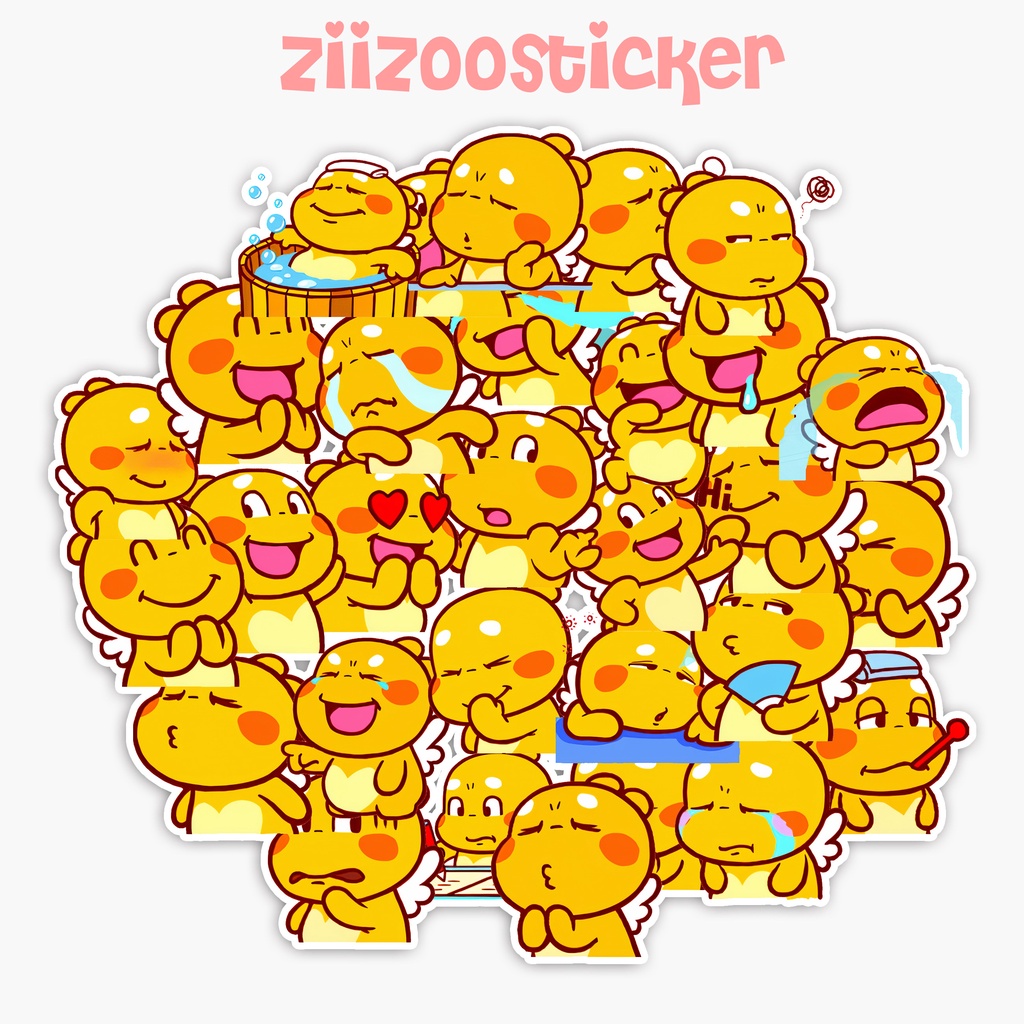 Set 30 Sticker Rồng Vàng Qoobee Cute, hình dán trang trí điện thoại, laptop, nón bảo hiểm, hộp bút, sổ tay