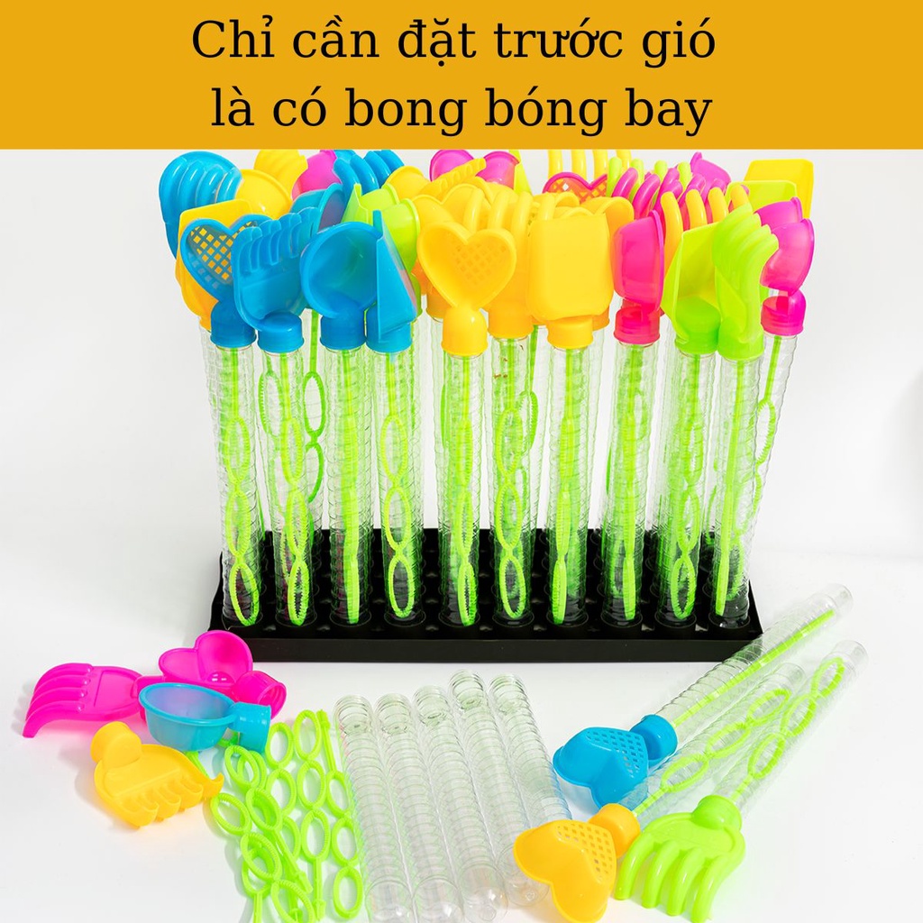 Que thổi bong bóng xà phòng đồ chơi cho bé vận động - tặng kèm 2 gói nước tạo bong bóng