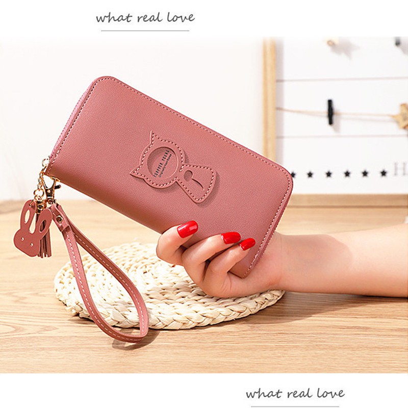 Ví Cầm Tay Nữ Dáng Dài Logo Cánh Bướm - Ví Da Nữ Dáng Dài In Chữ VD006 | BigBuy360 - bigbuy360.vn