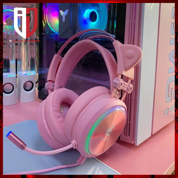Tai nghe máy tính gaming chụp Tai E-Dra EH412 Pro RGB 7.1 có dây tai nghe game thủ máy vi tính laptop pc có mic