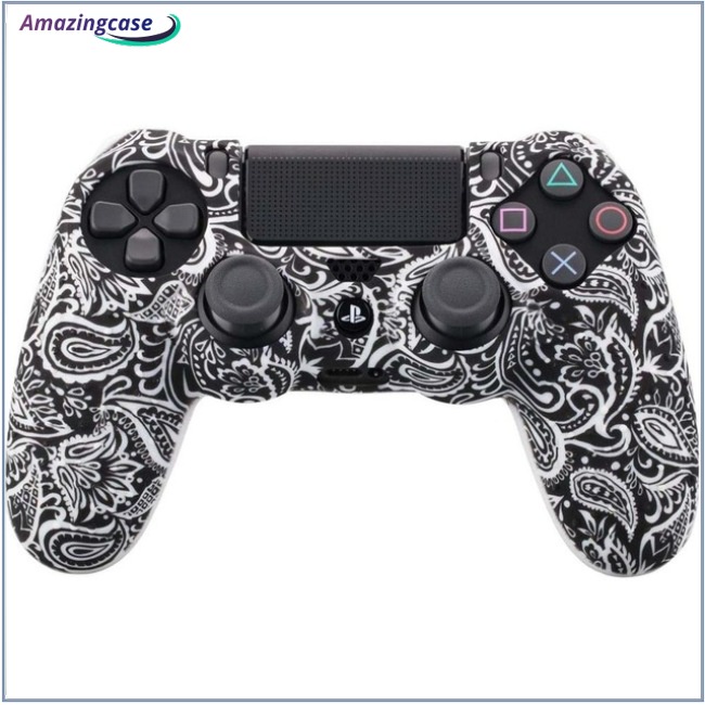 AI Camouflage Case Graffiti Studded Dots Silicone Rubber Gel Skin for Sony PS4 Slim/Pro Controller Cover Case for Dualshock4