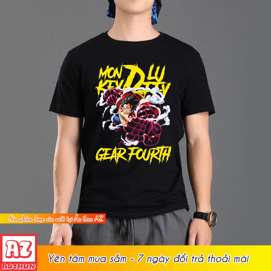 Áo thun anime one piece in hình luffy gear 4 ngầu M2951