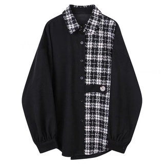 Khoác sơmi mix dạ tweed