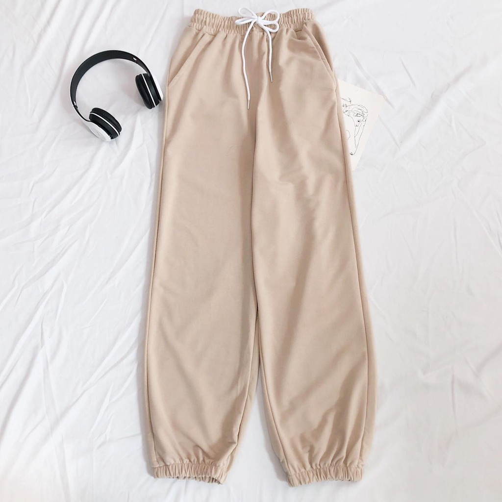 Quần Jogger thun Nam Nữ Unisex  quần dài unisex vải thun trơn ống suông Bo cổ chân form rộng, không nhăn