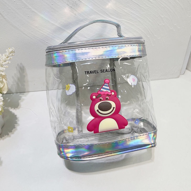 Túi Đựng Mỹ Phẩm Trong Suốt Cỡ Lớn Chống Thấm Nước Họa Tiết Hoạt Hình Xinh Xắn
