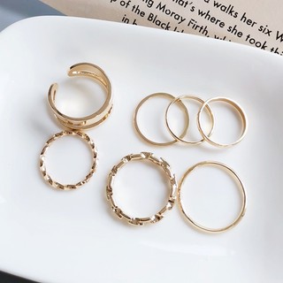 Set 7 nhẫn đeo khớp ngón tay phong cách hip hop đơn giản mã 0902