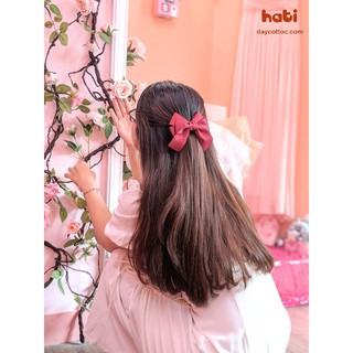 Kẹp/Cột tóc nơ kiểu dáng basic chất liệu da lộn cao cấp - Kẹp tóc Handmade HATI