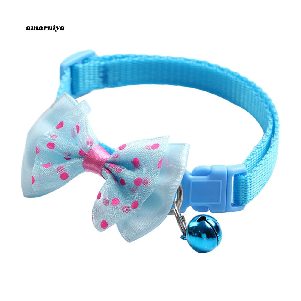 Vòng cổ nơ chấm bi có chuông cho thú cưng
