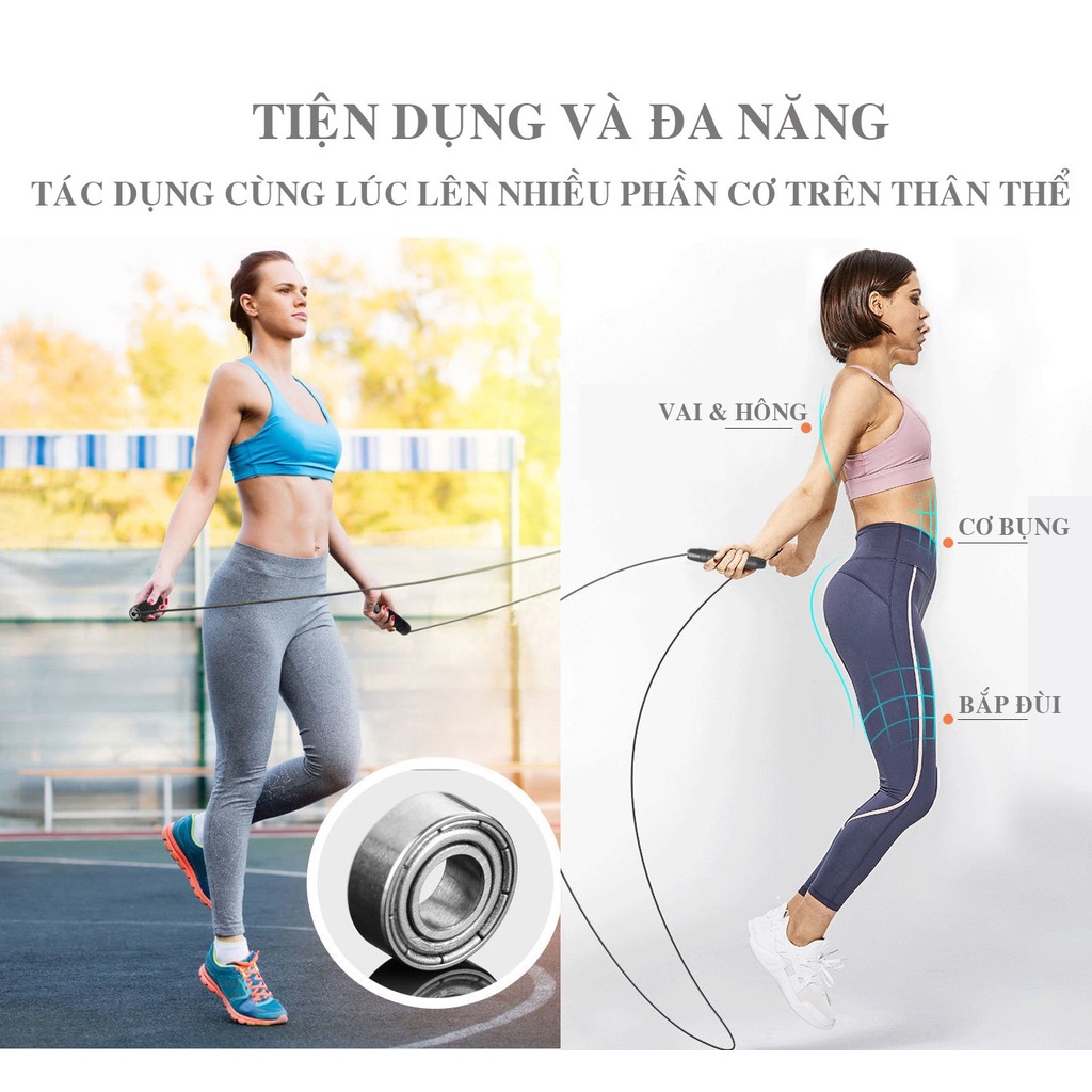 Dây nhảy thể dục Dây nhảy thể lực Dây nhảy dây Dây nhảy lõi thép Dây tập thể dục - Giảm mỡ bụng dưới - Săn chắc cơ