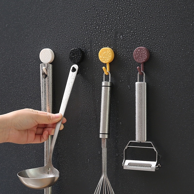 Set 10 móc dán tường TRÒN siêu dính treo chìa khoá, vật dụng đồ dùng nhà bếp, nhà tắm - Vỉ 10 móc tròn đa năng decor nhà