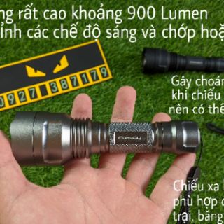 (CÓ SẴN) Đèn pin siêu sáng Convoy C8 độ sáng 980 lumen, chống nước, chống va đập, chống đóng băng  (Clip test đóng băng)