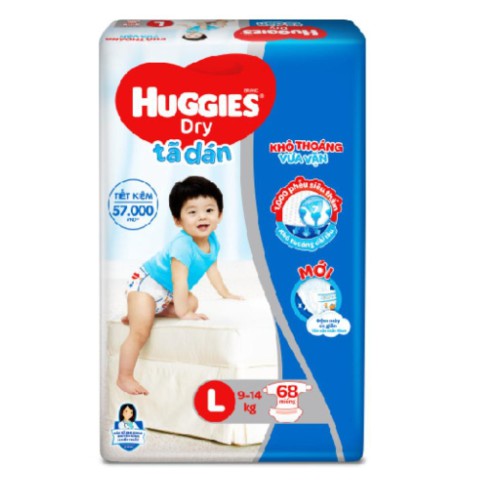 Tã dán Huggies M76/L68/XL62/XXL56