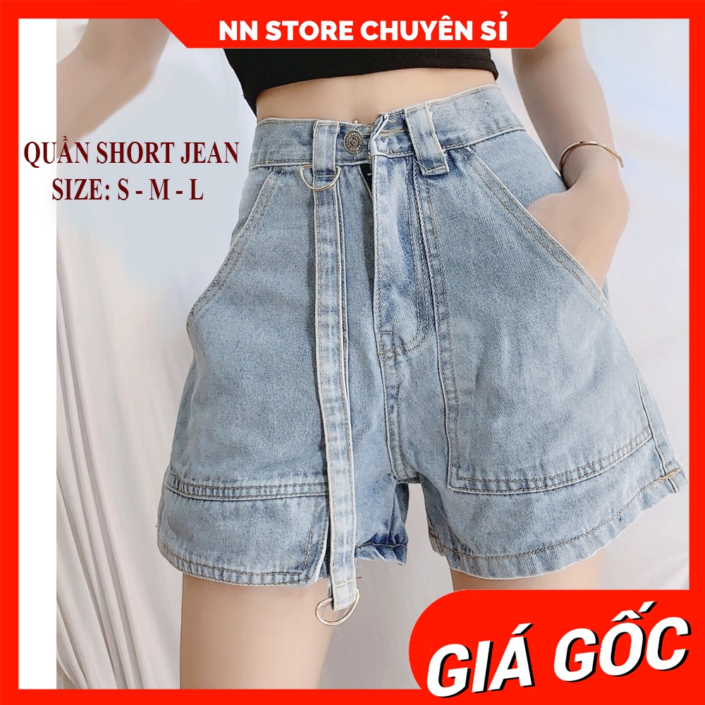 Quần short jean Quần đùi nữ cạp cao lưng phối kiểu chất jean cao cấp phom chuẩn đẹp SLK148