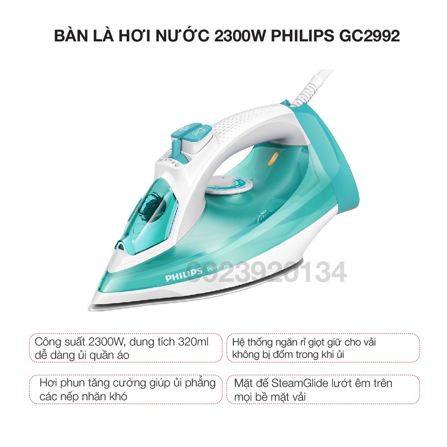 Bàn là hơi nước 2300w Philips GC2992