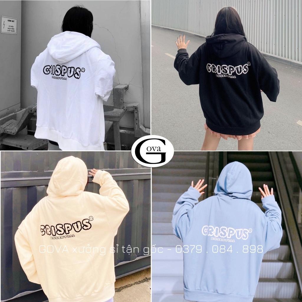 Áo Khoác Nỉ CRISPUS Dây Kéo Nam Nữ Ulzzang Unisex Form Rộng Chữ Thêu Đẹp GOVA