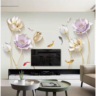 Decal dán tường Hoa thủy tinh