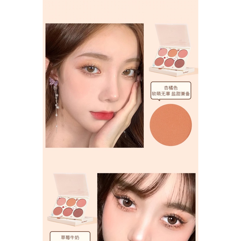 Bảng Phấn Má Hồng KISS BEAUTY Lâu Trôi Sáng Da Tự Nhiên