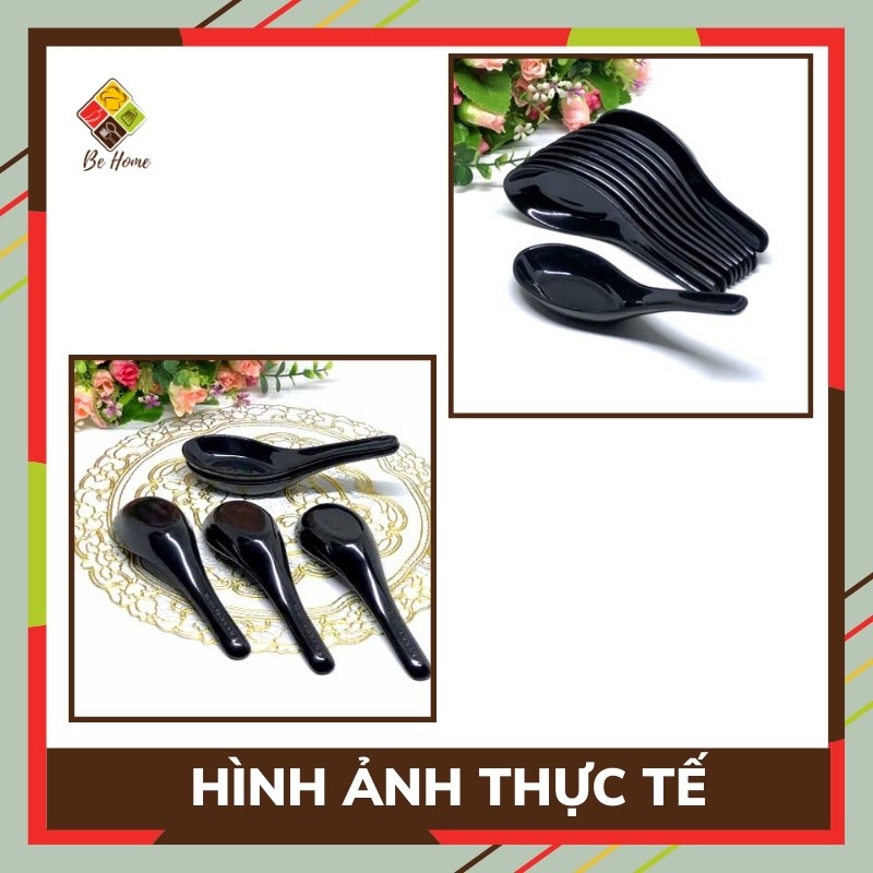 Thìa Ăn Cơm Melamine BEHOMEMALL Muỗng ăn cơm Nhựa Phíp Melamine Chịu nhiệt độ cao Thìa ăn cao cấp Hàn Quốc