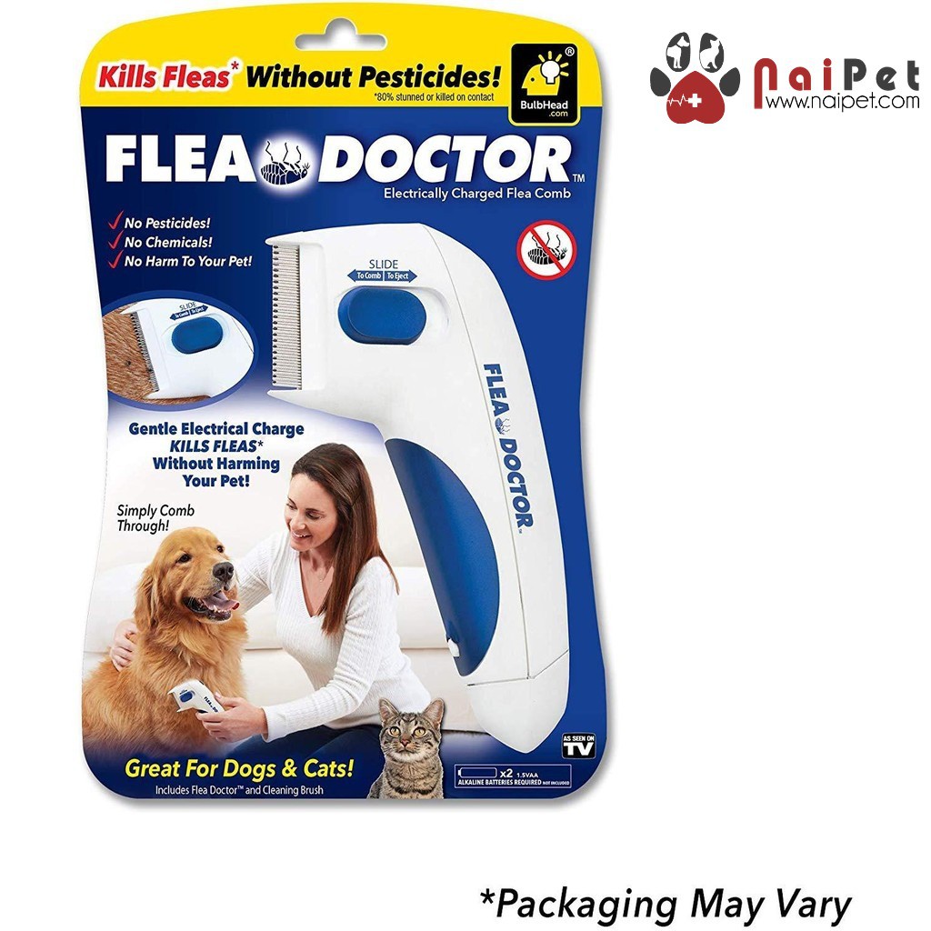 Lược Chải Điện Tử Diệt Ve Rận Bọ Chét Chó Mèo Flea Doctor