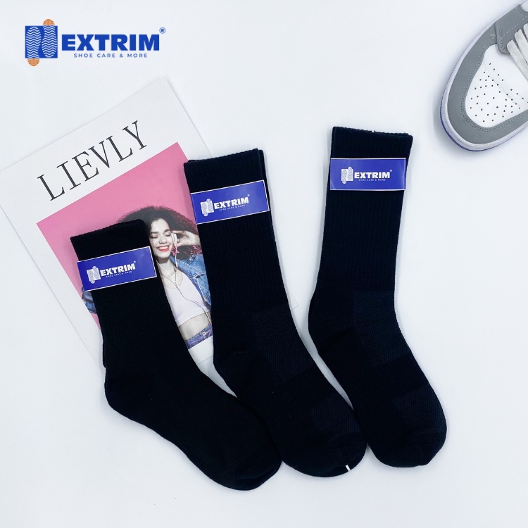 Vớ Nam Nữ EXTRIM Cổ Cao Cotton Cao Cấp Thoáng Khí Co Dãn Trắng Đen