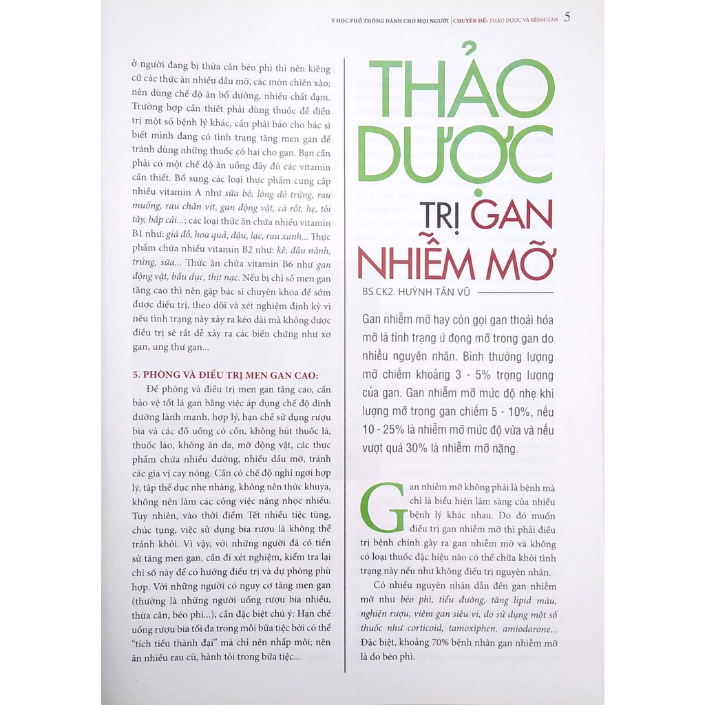 Sách Y Học Phổ Thông Dành Cho Mọi Người - Chuyên Đề: ThảO DượC Và BệNh Gan