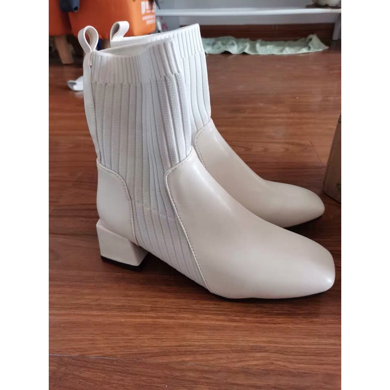 [💥 Ảnh Thật Phía Cuối] Boot Da Mix len Siêu Xinh Cho Mùa Đông❄️ | BigBuy360 - bigbuy360.vn