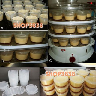 Como 40 Khuôn Làm Bánh Flan Sữa Chua Rau Cau ( 3 Kích thước ) Có Nắp