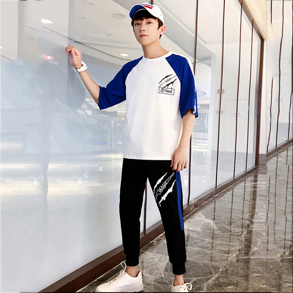 Bộ Đồ Thun Nam Thể Thao Ngắn Tay Basic Kết Hợp Quần Dài Họa Tiết Vết Cào Cá Tính SET NAM 90000109C2 | BigBuy360 - bigbuy360.vn