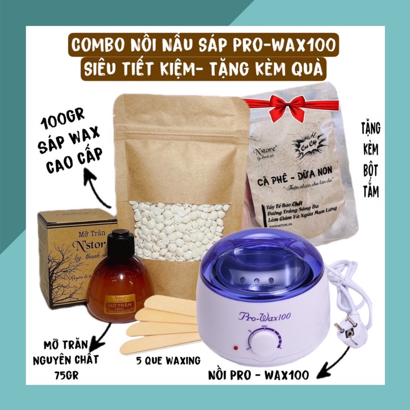 COMBO NỒI NẤU SÁP WAX LÔNG MỠ TRĂN SIÊU TIẾT KIỆM