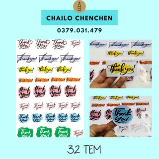 COMBO 32 Tem Thank You đủ mẫu - TEM CHỐNG THẤM NƯỚC