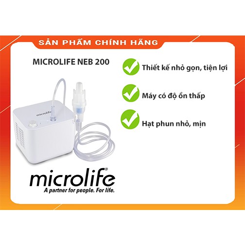 [CHÍNH HÃNG]MÁY XÔNG MŨI HỌNG MICROLIFE NEB 200 (Tặng kèm áo mưa)