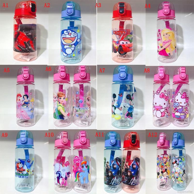 Bình nước họa tiết hoạt hình dung tích 550ml xinh xắn cho bé