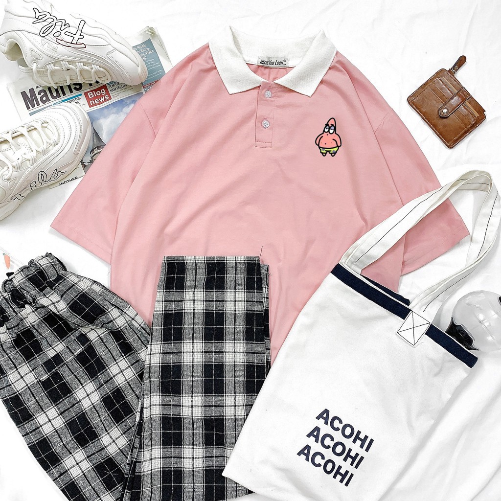 Áo thun Polo tay lỡ 🧀 BABY PATRICK 🧀 phông Unisex nam nữ tee oversize form rộng pull Ulzzang Streetwear Hàn Quốc vải mềm