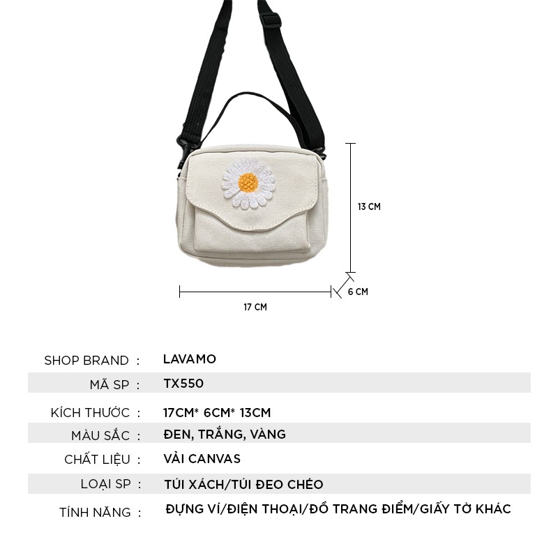 Túi tote trơn vải đeo chéo đi học canvas mềm giá rẻ TX550