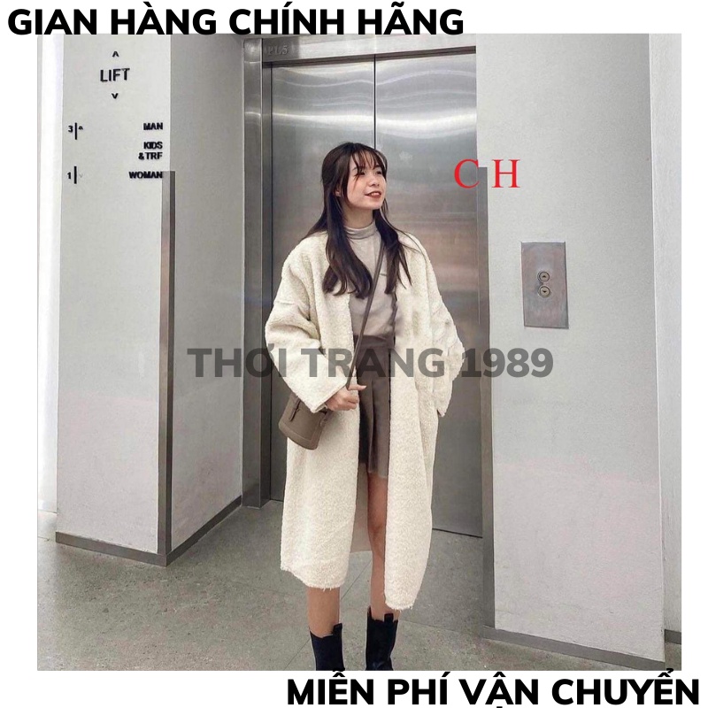 Áo lông cadigan dáng dài , Áo Khoác Đại Hàn Chống Gió, Giữ Nhiệt lông mềm mịn 1 lớp THỜI TRANG 1989