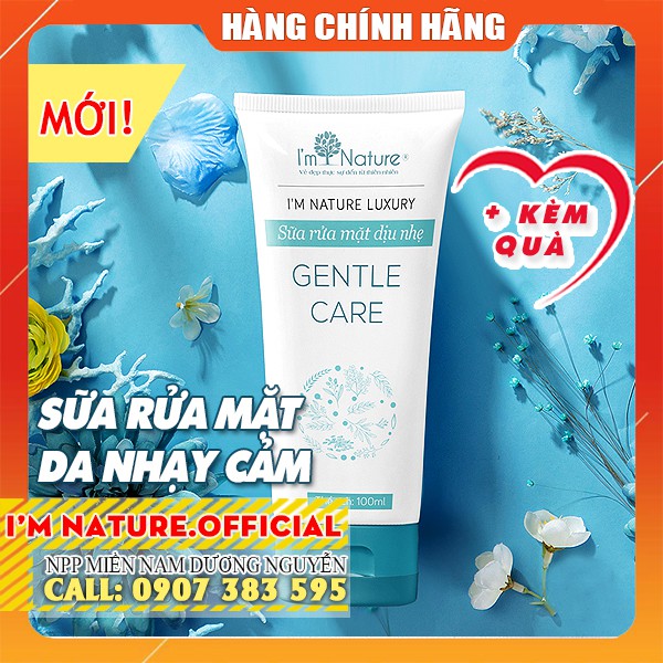 (+Quà) Sữa Rửa Mặt Dịu Nhẹ I'M NATURE Gentle Care Cho Da Nhạy Cảm - Da Nhờn Và Mụn 100ml