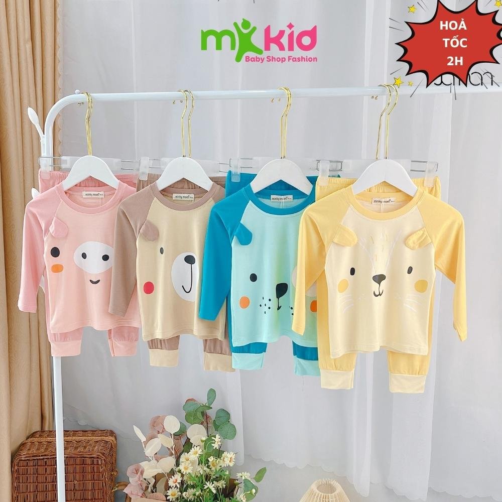 Bộ Thu Đông Dài Tay Cho Bé 💖Bộ Cotton Dài Tay Minky Mom Cho Bé Trai Bé Gái Với Họa Tiết Siêu Dễ Thương