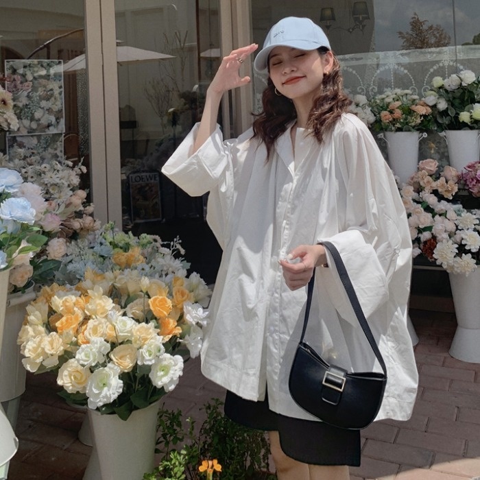 Áo Sơmi Trắng Oversize 2 Màu Thời TRang Nam Nữ