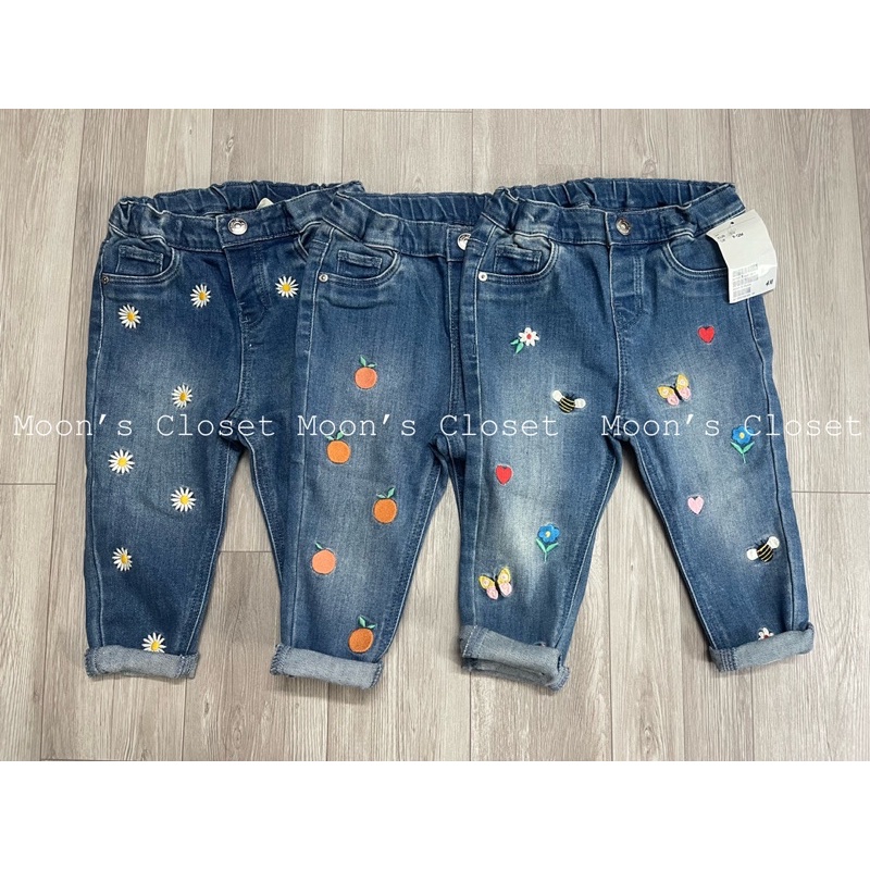 XD- Quần jeans hoạ tiết size 4/6m-3/4y
