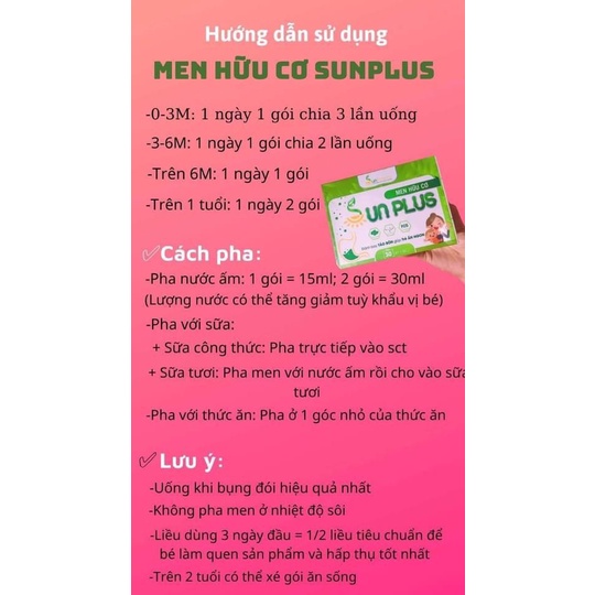 Combo Men Hữu  Cơ Sunplus + Sữa Non Sunplus Dùng cho Trẻ Biếng Ăn, Chậm Hấp Thu, Chậm Tăng Cân, N