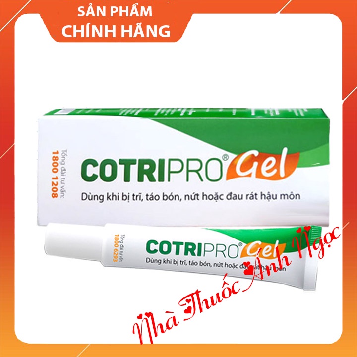 Gel bôi trĩ cotripro gel giảm nhanh triệu chứng đau, nóng rát, chảy máu, giúp co và làm săn se búi trĩ nội, trĩ ngoại