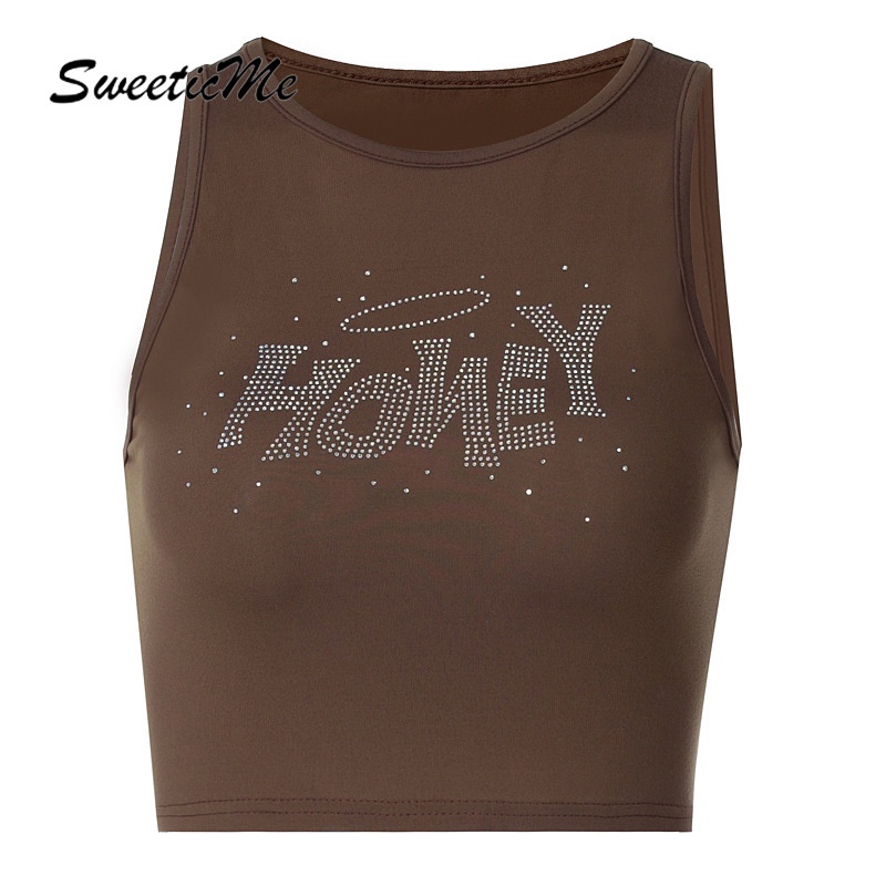 Áo Tank Top Không Tay In Chữ Quyến Rũ Hàng Mới Dành Cho Nữ