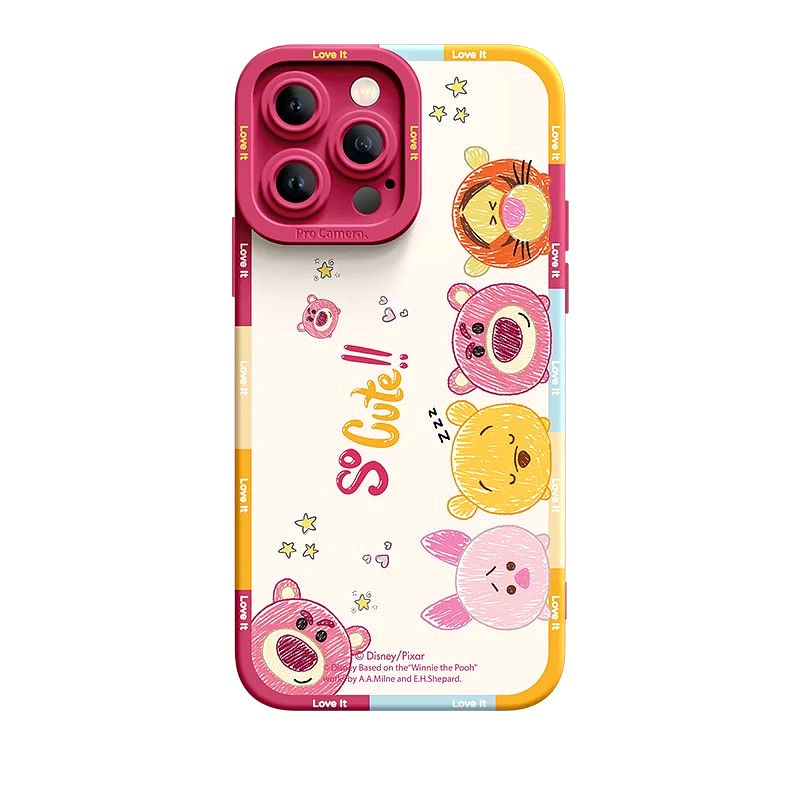 Ốp Điện Thoại In Hình Gấu Dâu Cho iPhone 13 / 12Pro / 12Pro / 12Pro / 12ProMax / 11 / 11ProMax 11Pro 11 13promax