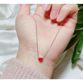 Dây chuyền tim đỏ bạc ý