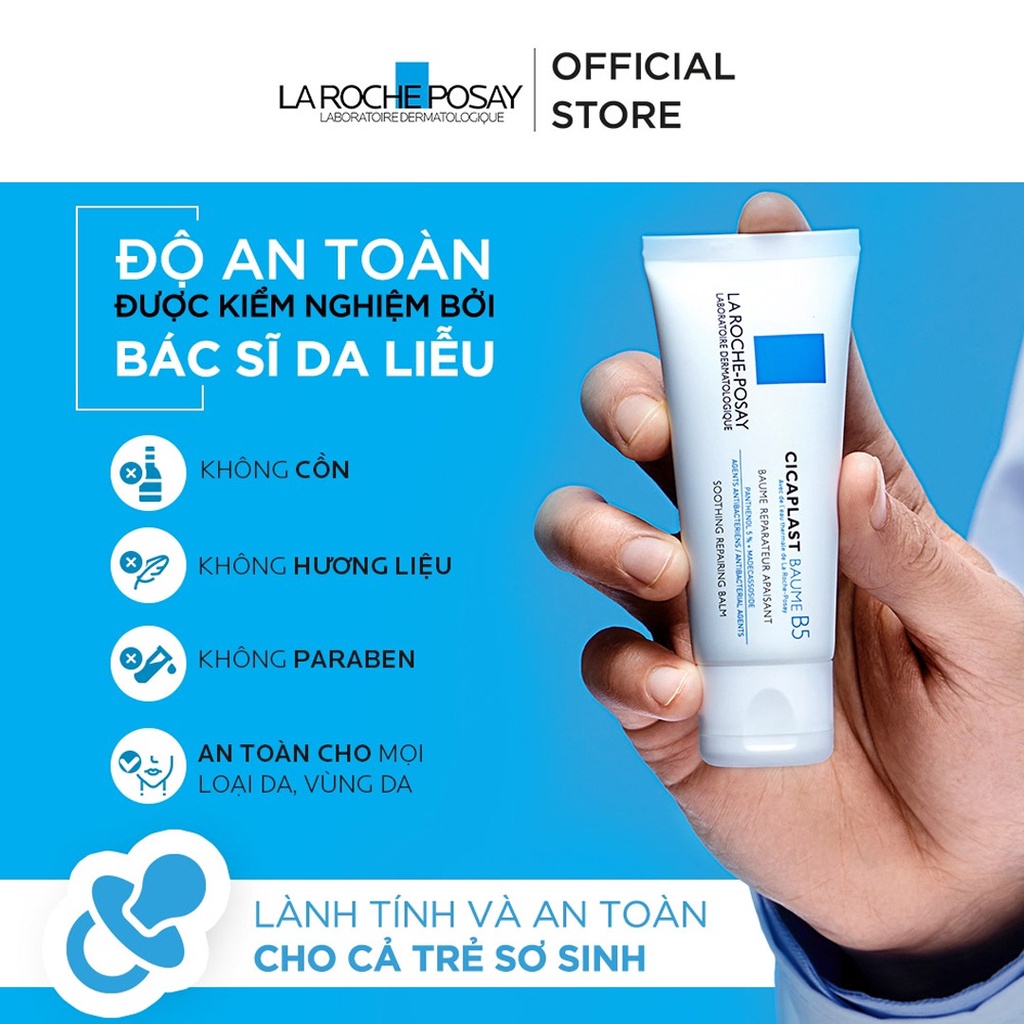 Kem dưỡng giúp làm dịu, làm mượt, làm mát &amp; phục hồi da phù hợp cho trẻ em La Roche-Posay Cicaplast Baume B5 40ml