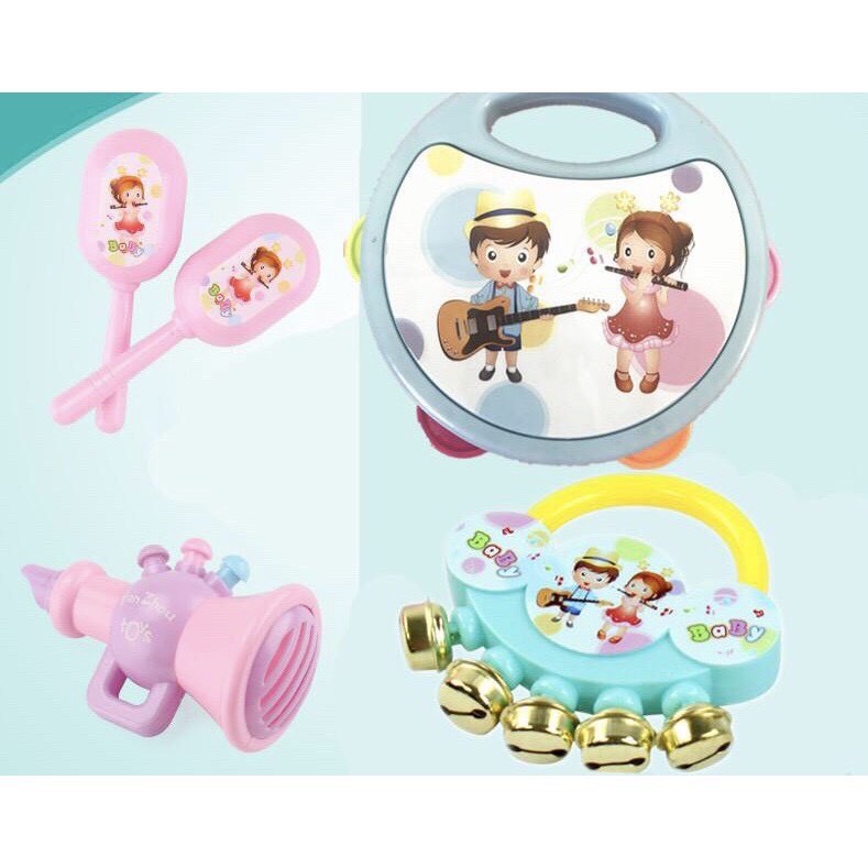 Bộ Đồ Chơi Xúc Xắc Lục Lạc 5 Món Thích Thú Cho Bé Yêu