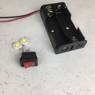 Ổ pin 3v, đèn led DIY nhà búp bê