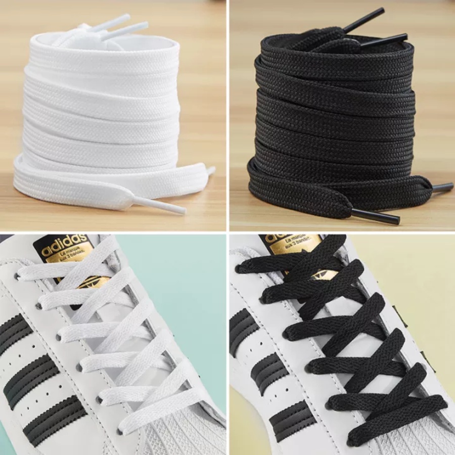 Dây giày thể thao thay thế 2 màu đen trắng bền đẹp GenzShoes